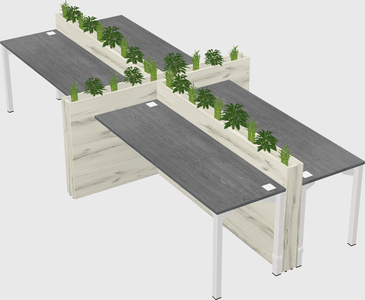 Rectangular shared desk