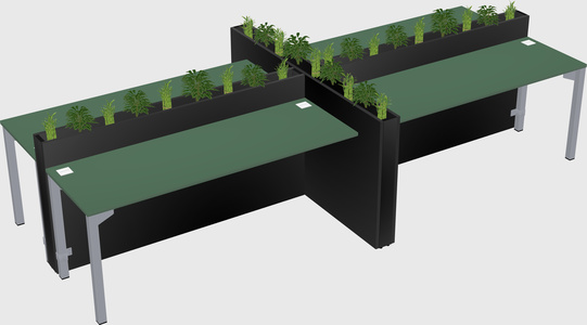 Rectangular shared desk
