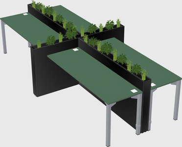 Rectangular shared desk