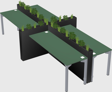Rectangular shared desk