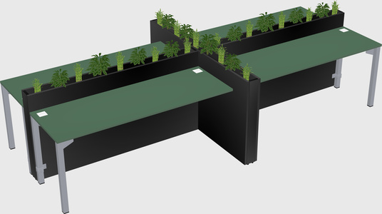 Rectangular shared desk