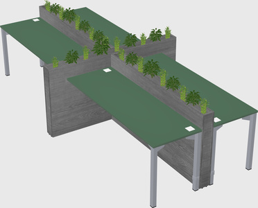 Rectangular shared desk
