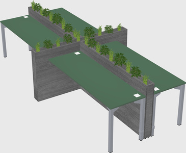 Rectangular shared desk