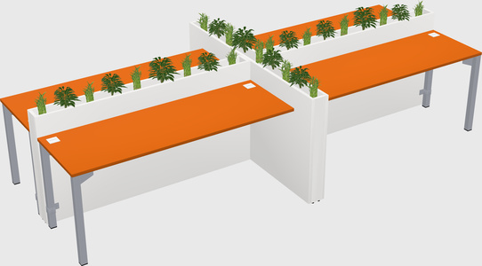 Rectangular shared desk
