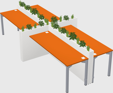 Rectangular shared desk