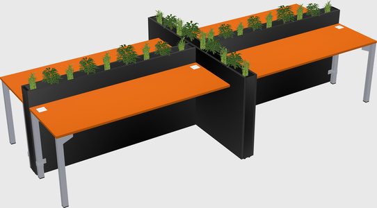 Rectangular shared desk