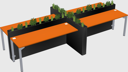 Rectangular shared desk