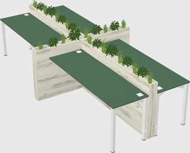 Rectangular shared desk