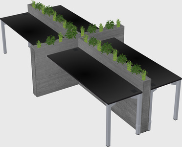 Rectangular shared desk