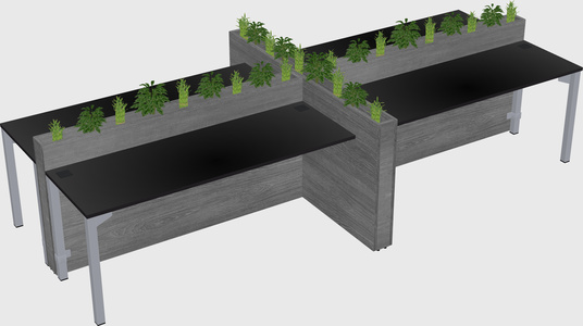 Rectangular shared desk
