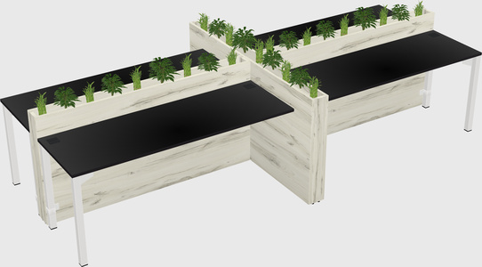 Rectangular shared desk