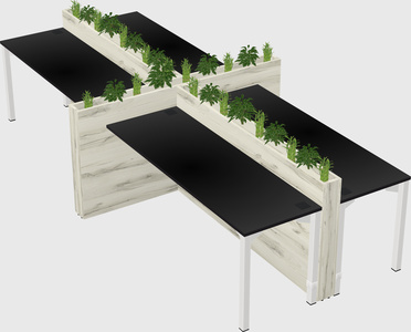 Rectangular shared desk