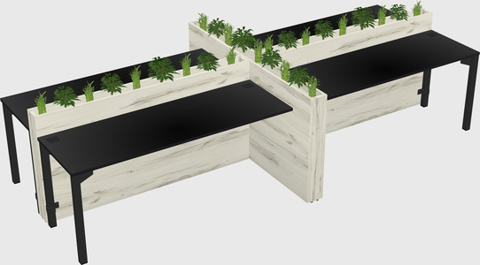 Rectangular shared desk