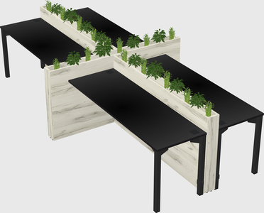 Rectangular shared desk