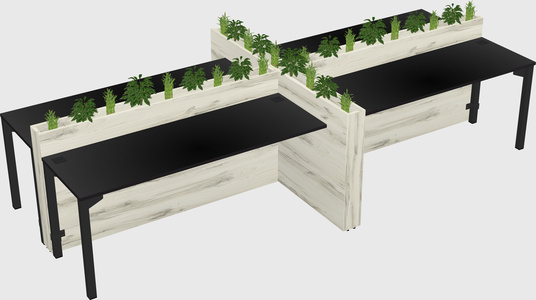Rectangular shared desk