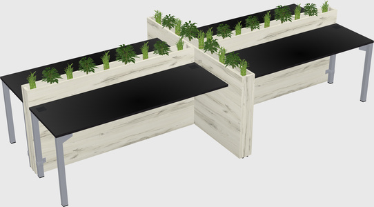 Rectangular shared desk