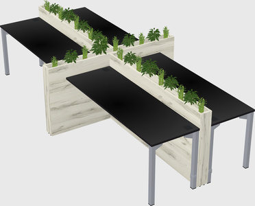 Rectangular shared desk