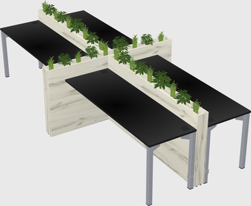 Rectangular shared desk