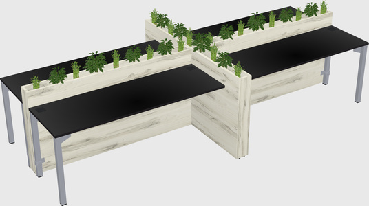 Rectangular shared desk