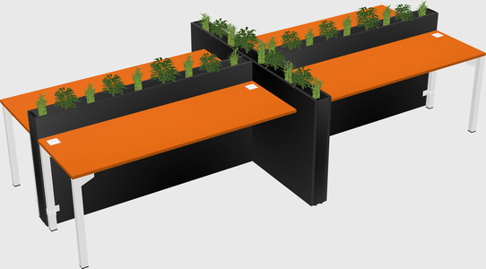 Rectangular shared desk