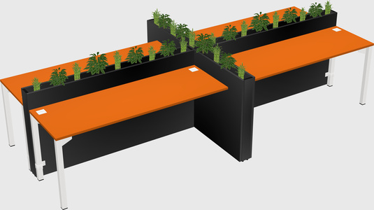 Rectangular shared desk
