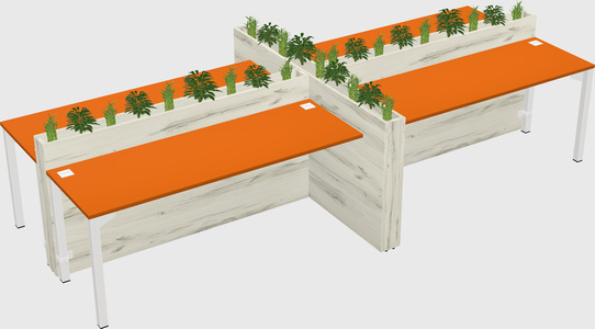 Rectangular shared desk