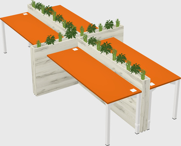 Rectangular shared desk