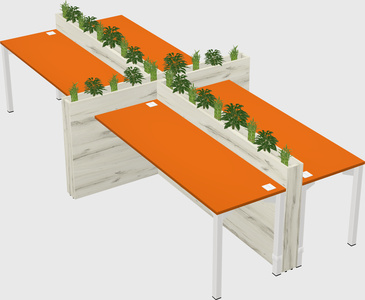 Rectangular shared desk