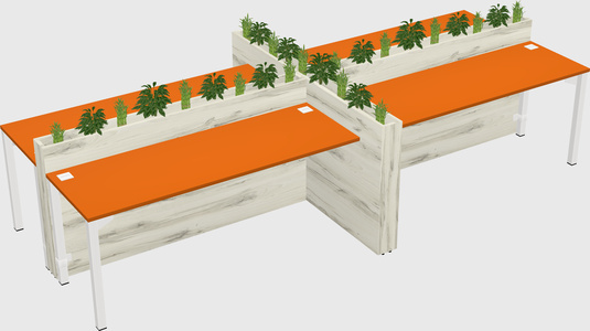 Rectangular shared desk