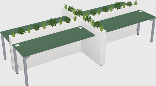 Rectangular shared desk