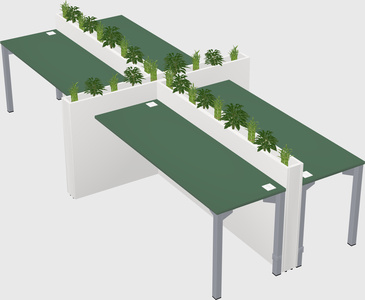 Rectangular shared desk