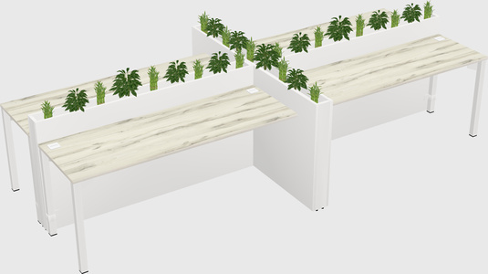 Rectangular shared desk