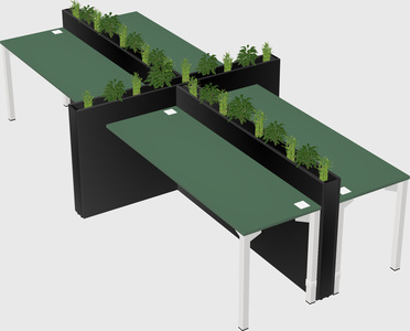 Rectangular shared desk
