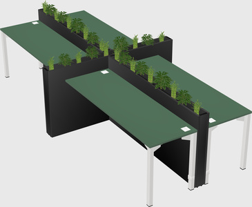 Rectangular shared desk