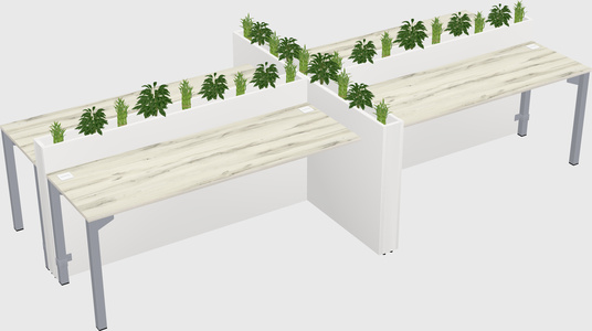 Rectangular shared desk