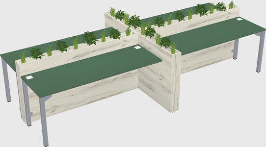 Rectangular shared desk