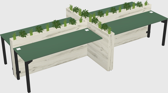 Rectangular shared desk