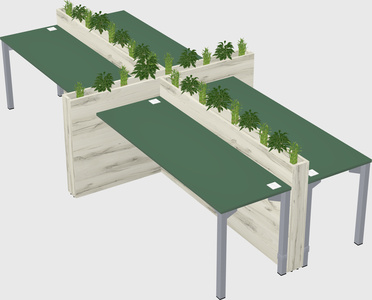 Rectangular shared desk