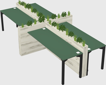 Rectangular shared desk