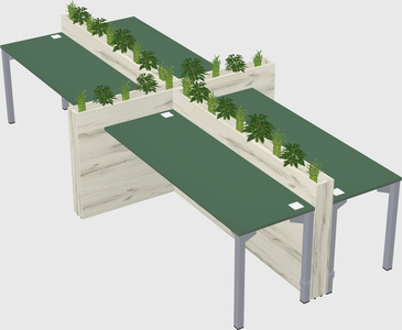 Rectangular shared desk