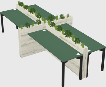 Rectangular shared desk