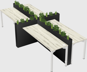 Rectangular shared desk