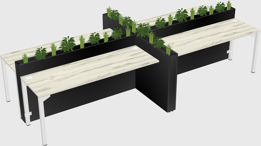 Rectangular shared desk