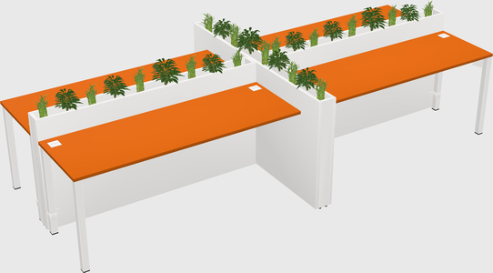 Rectangular shared desk