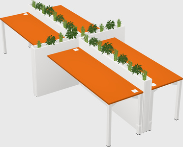 Rectangular shared desk