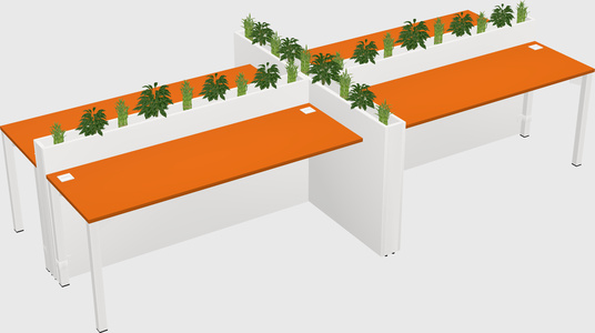 Rectangular shared desk