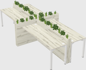 Rectangular shared desk