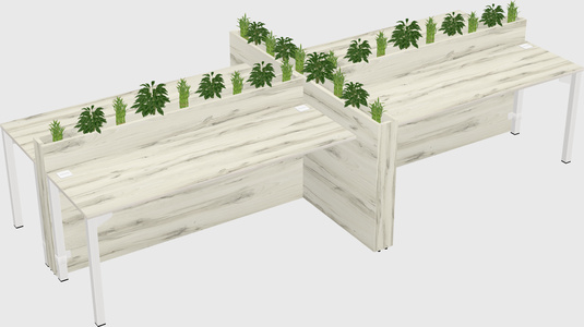 Rectangular shared desk