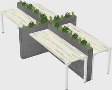 Rectangular shared desk