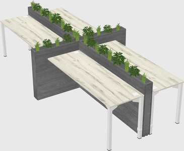 Rectangular shared desk
